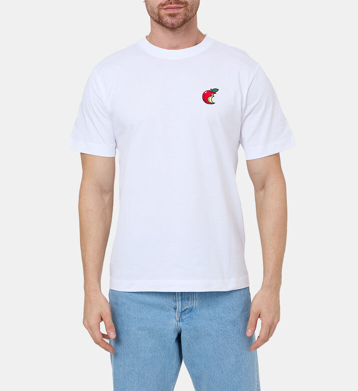 تيشيرت برسمة تفاحة مطرزة