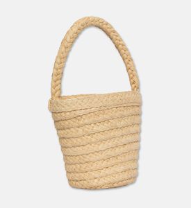 Patou Braided Handle Bucket Bag, Orange, Packshot View