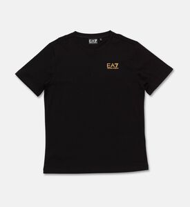 EA7 Cotton Straight Hem T-shirt, Black, 12y, Packshot View