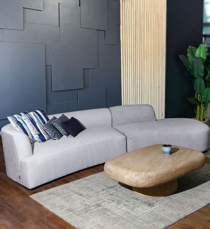 Home Deco and More Venice Curved Sofa Chaise, Packshot View Home Deco and More Venice Curved Sofa Chaise, Packshot View