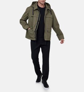 Drawstring Hem Front Flap Pockets Jacket