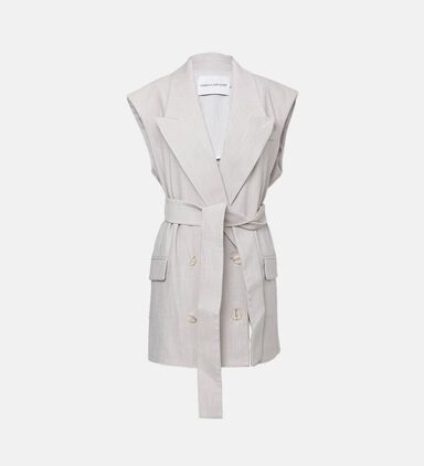 Double-breasted Sleeveless Vest