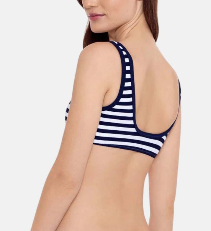 Pique Stripped Bikini Top