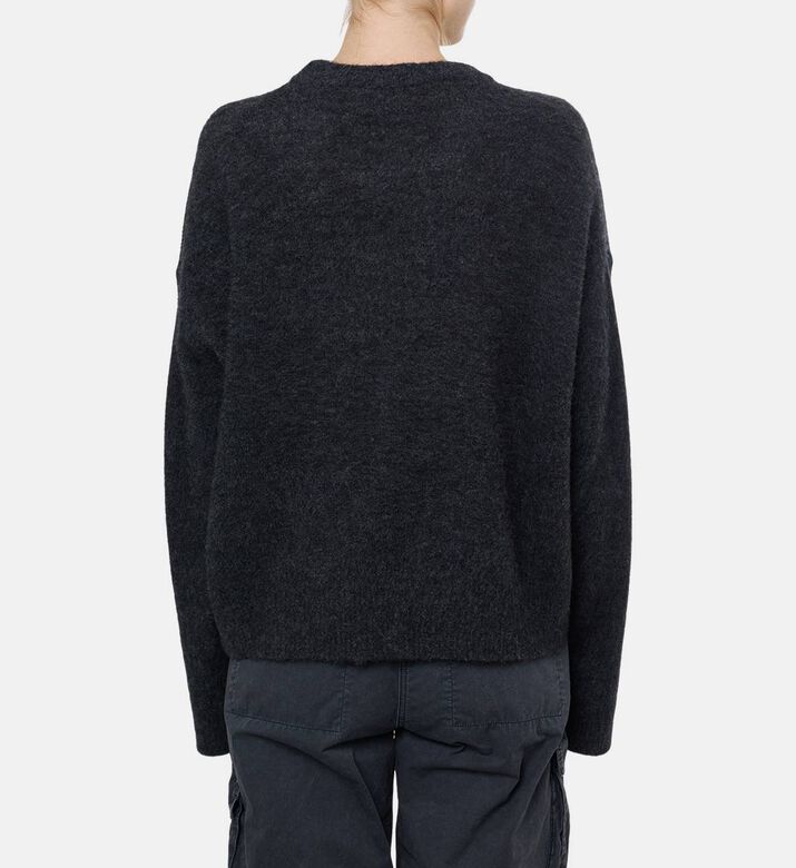 Ganni Logo-embroidery Long-sleeve Sweater, Model View