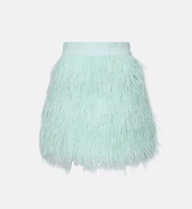 تنورة ريش قصيرة بحزام خصر مطاطي