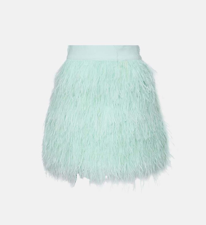 تنورة ريش قصيرة بحزام خصر مطاطي