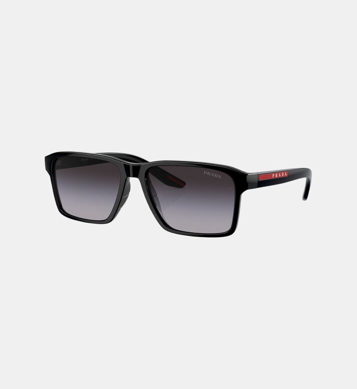 Acetate Rectangular Stripe Design Sunglasses 58