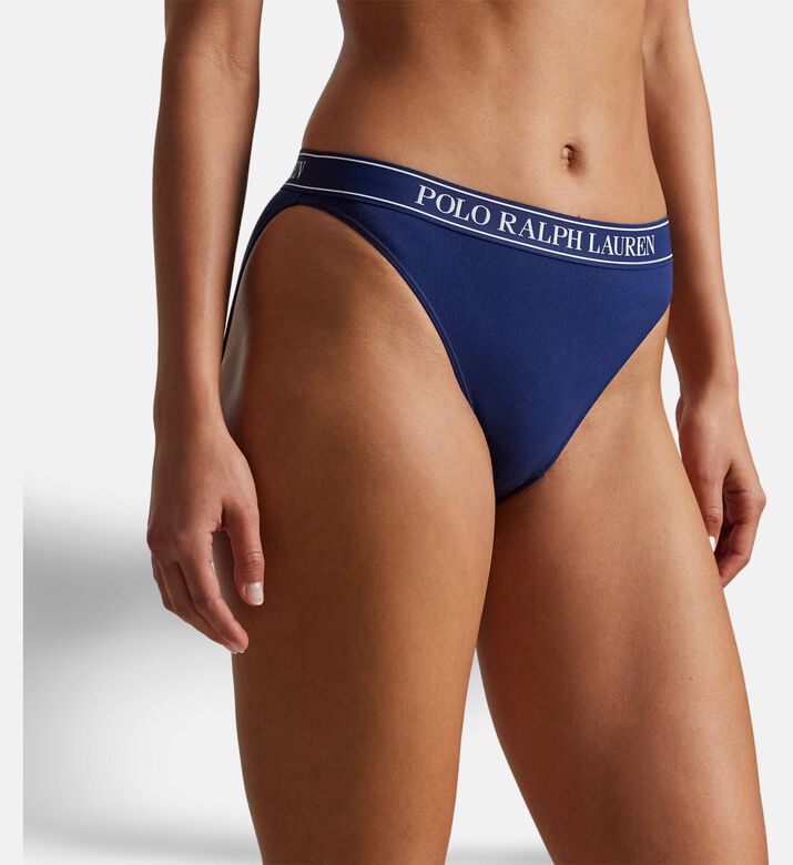 Polo by Ralph Lauren Logo-embroidery High-cut Briefs, Dark-blue, Xl, Model View