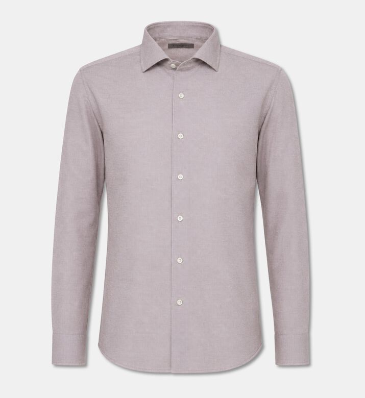 Corneliani Textured Long-sleeve Shirt, Beige, 42, Packshot View