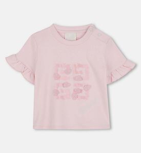 تيشيرت مزين بتطريزات أزهار