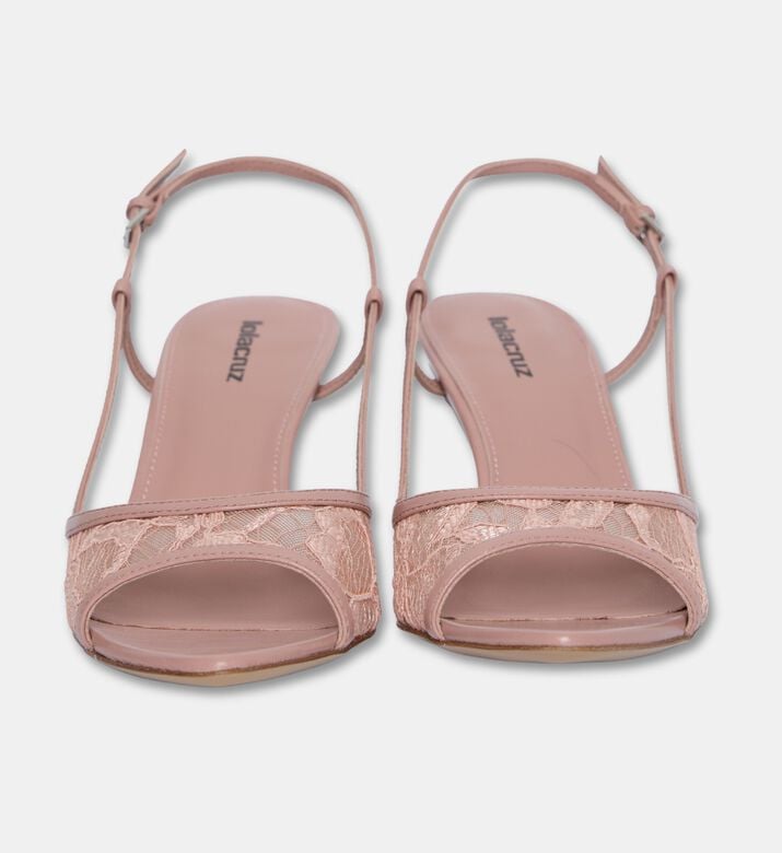 Lola Cruiz Alberta Lace Slingback Sandals, Nude, Eu-41, Packshot View