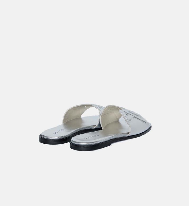Sabot Metallic Leather Slides