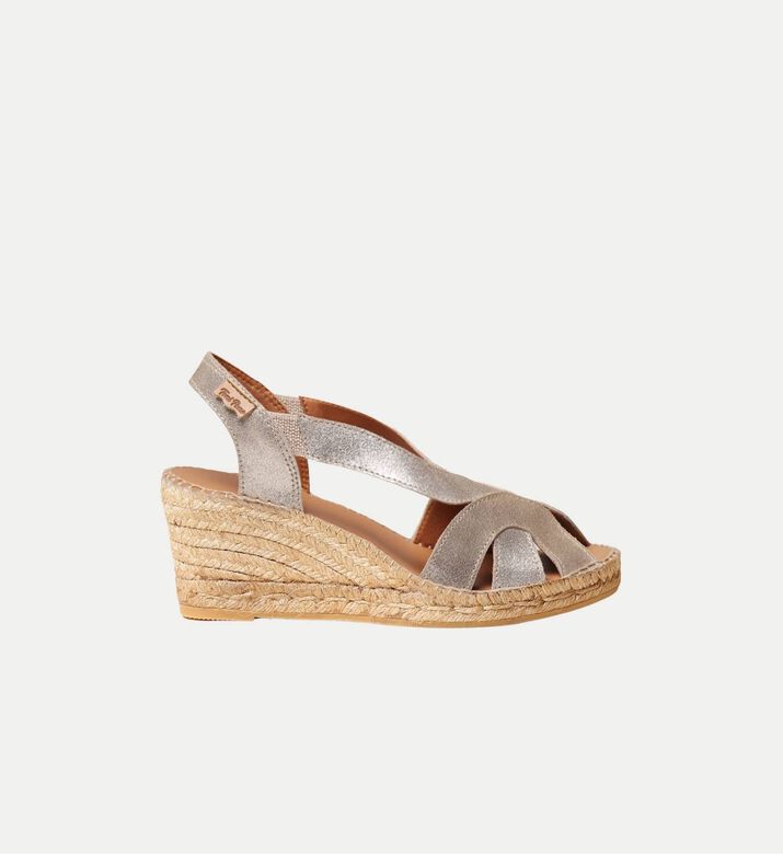 Lucia-as Metallic Leather Mid-wedge Espadrille