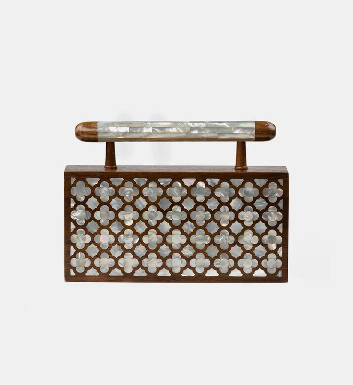 Darmisak Oriental Jouri Wooden Clutch, Packshot View