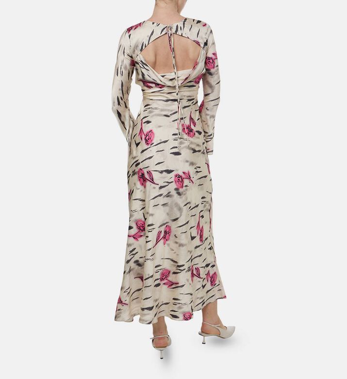 Ganni All-over Floral-print Long-sleeve Maxi Dress, Model View
