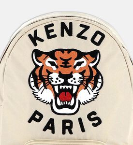 حقيبة ظهر قماشية بشعار مطرز