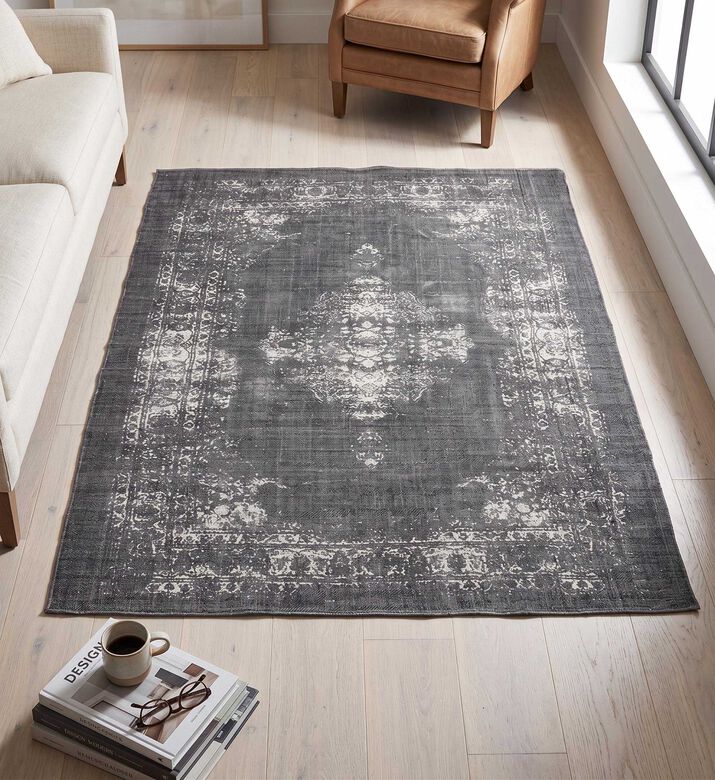 Light and Living Obar Textile House Rug, Dark-grey, Packshot View