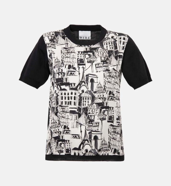 Graphic-print Short-sleeve Top