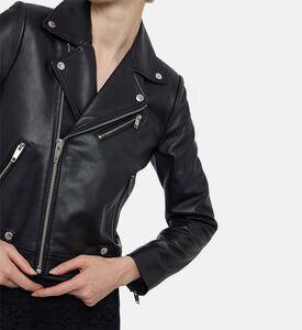 The Kooples Leather Zipped Biker Jacket, Model View The Kooples Leather Zipped Biker Jacket, Model View