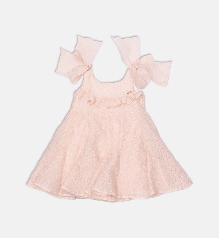 Exaggerated Tie-up Bow Shoulders Dress