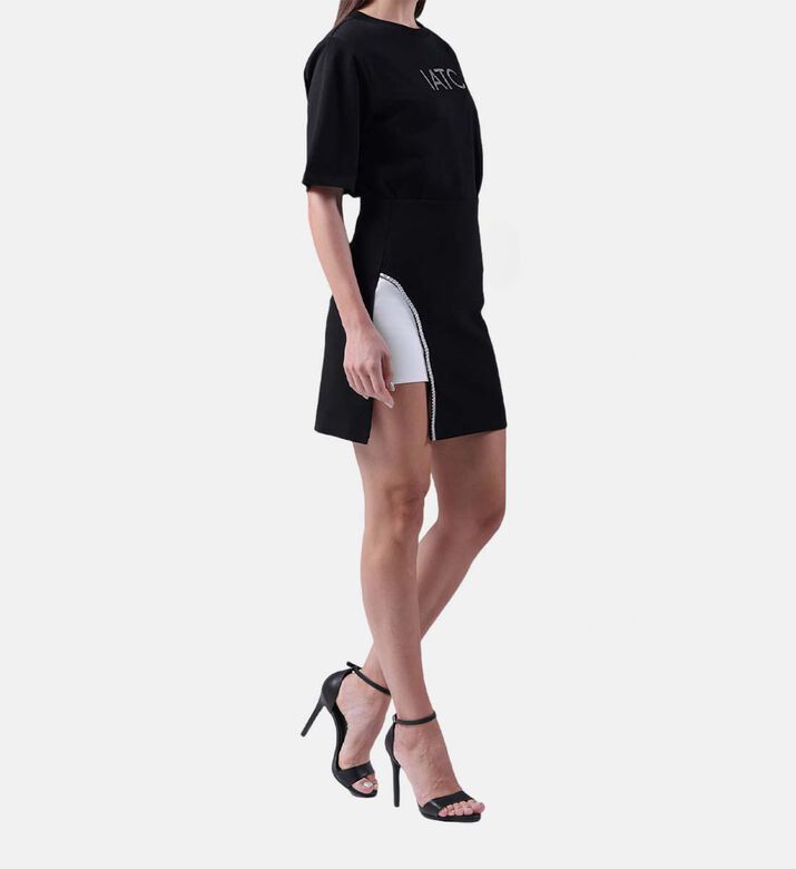 Crystal Crepe Cotton Mini Skirt