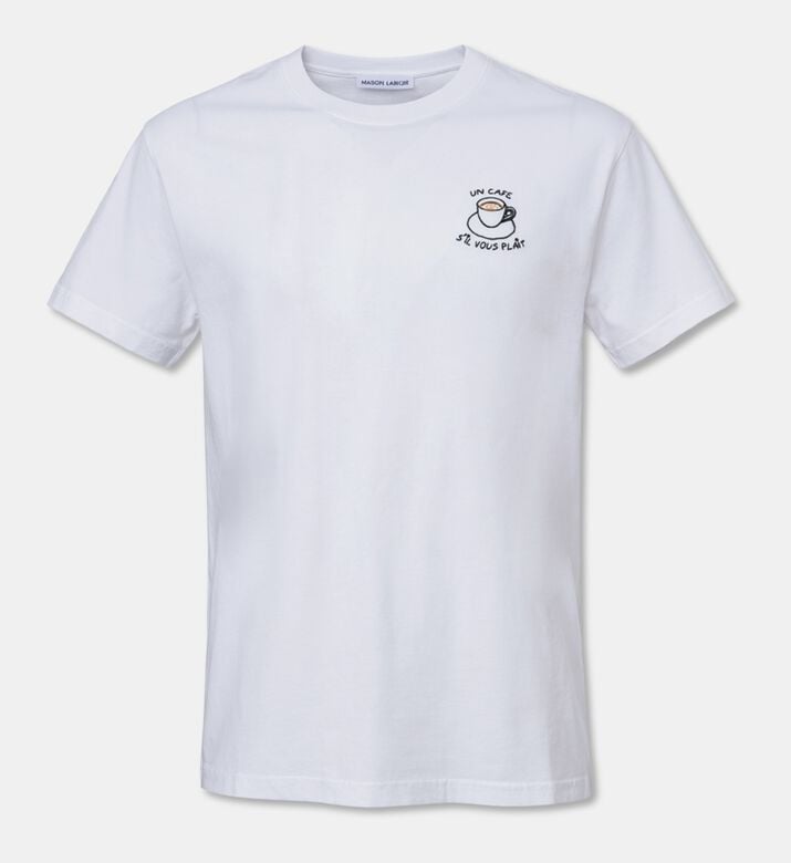 Maison Labiche Popincourt Un Caf&eacute; Embroidered T-shirt, Packshot View