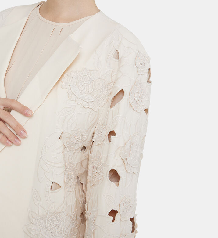 Cut-out Detail Floral Coat