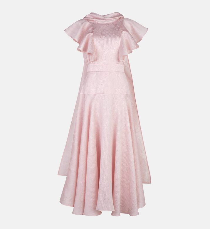 Ruffled Cape Sleeves Dress