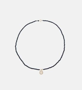 Spinel Filigree Teardrop Charm Necklace