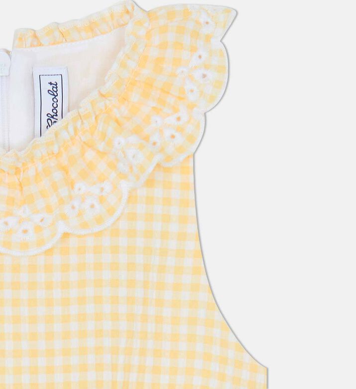 Gingham Lace Trim Dress