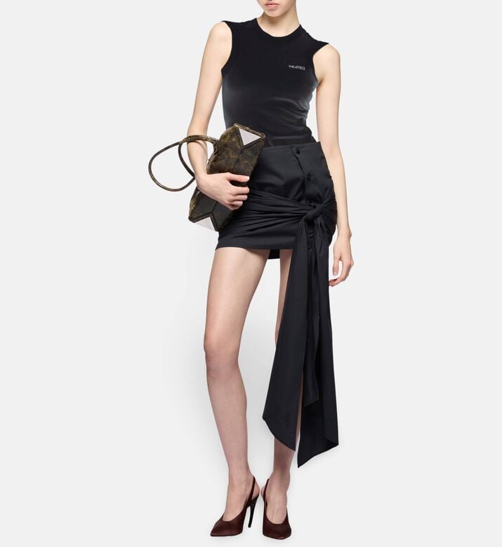 The Attico Logo-embroidery Sleeveless Top, Black, 44, Model View