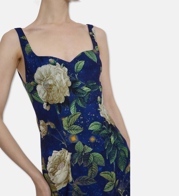 Alice and Olivia Floral-print Sweetheart Neck Dress, Model View