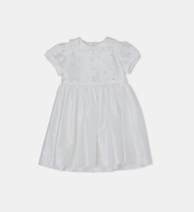 Satin Rhinestones Collared Flared Dress Satin Rhinestones Collared Flared Dress