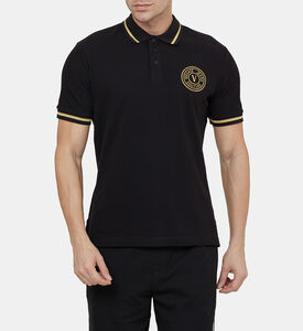 قميص بولو بتطريز ذهبي