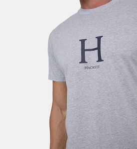 Hackett London Logo-detail Ribbed Short-sleeve T-shirt, Light-grey, S, Model View