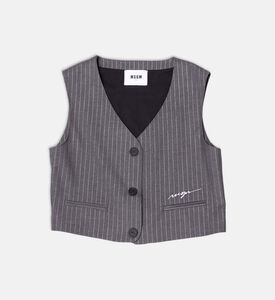 Single-breasted Pinstriped Gilet
