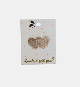 مشبك شعر بشكل قلب ذهبي لامع