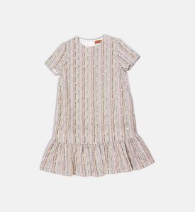 فستان بنسيج لوريكس متلألئ بخطوط متعرجة