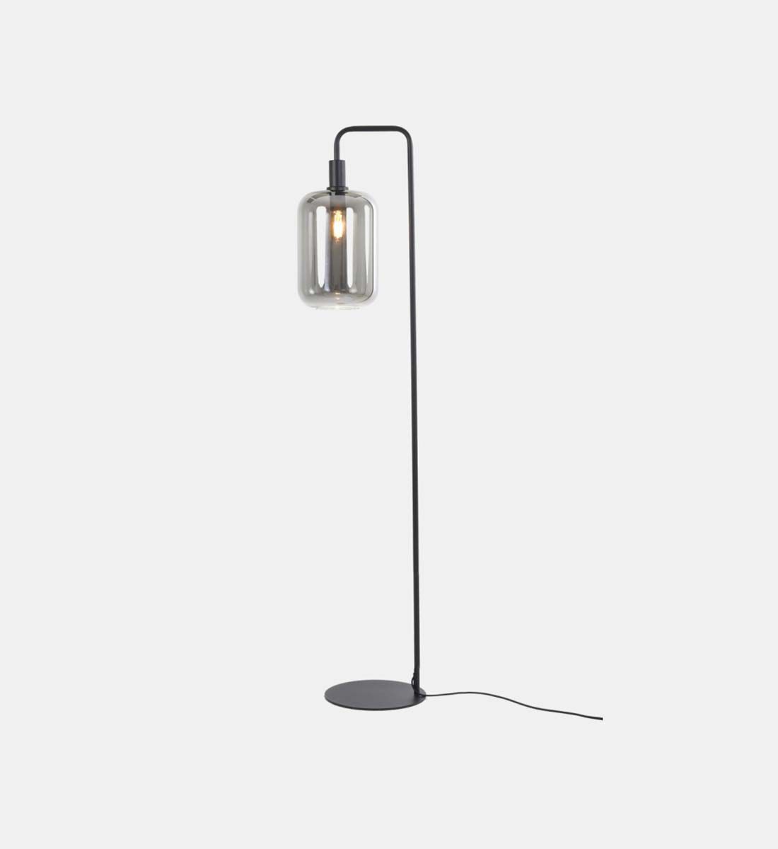 Floor lamp top with glass shade