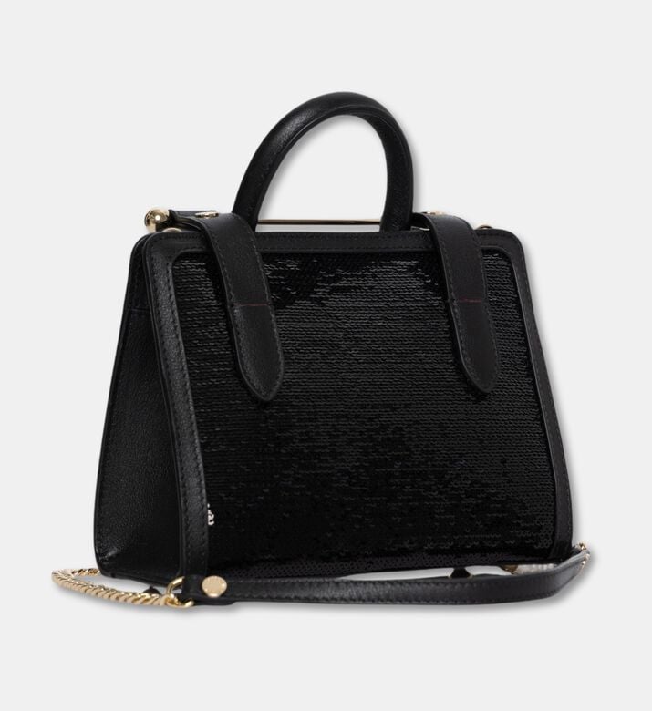 Strathberry Nano Tote Sequin Bag, Black, Packshot View