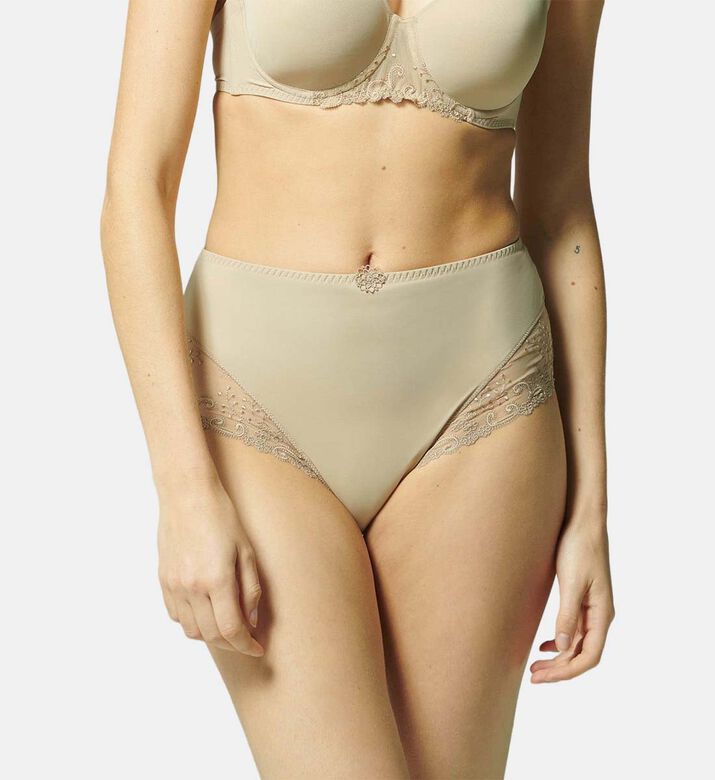Simone Perele Delice High Waist Brief, Nude, Xl, Model View