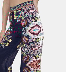 بنطال ليلو بطبعة أزهار بأرجل واسعة