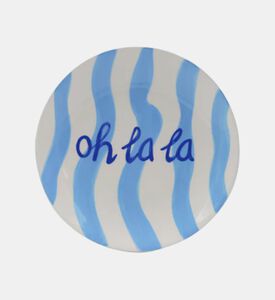 Ceramic Stripe Design Round Plate