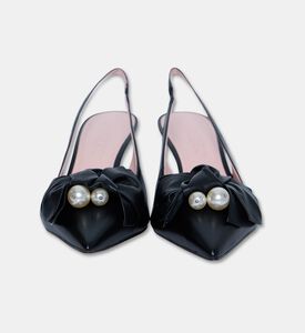 Arezzo Leather Slingback Pumps, Black, Eu-40, Packshot View
