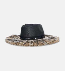 Sorena Wide Fringed Brim-detail Hat, Packshot View