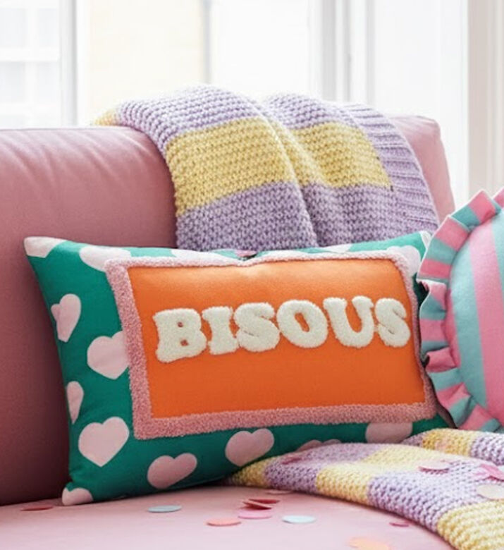 Kersten Bisous Rectangular Cushion, Packshot View Kersten Bisous Rectangular Cushion, Packshot View