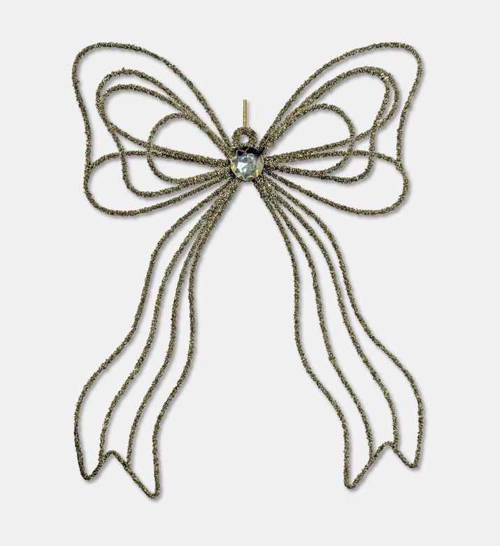 Shishi Wire Glitter Bow Silver 25cm, Packshot View