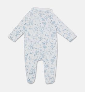 Tartine et Chocolat Velour Toile-print Pajama, Light-blue, 9m, Packshot View