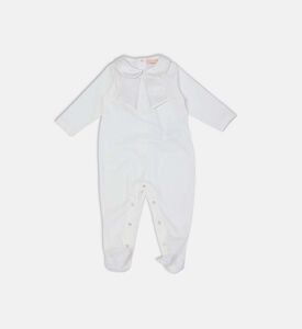 Bow-detail Long-sleeve Romper