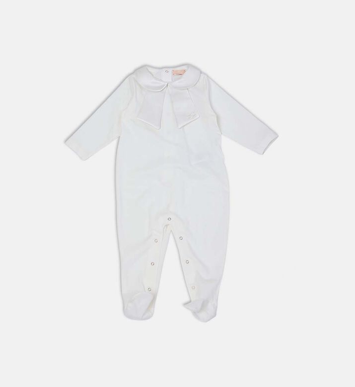Bow-detail Long-sleeve Romper